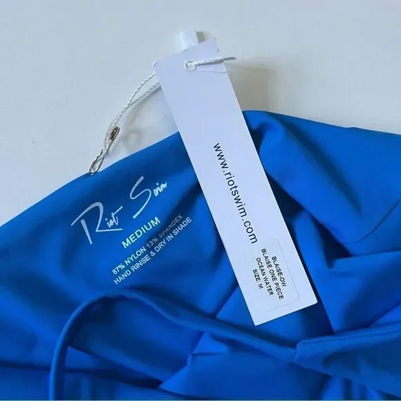 Riot Swim *BLUE* NWT Blaise One Piece Medium - Picture 9 of 11